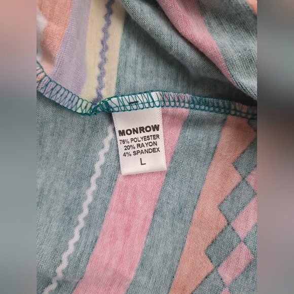 Monrow Classic Women's Long Length Multicolor Western Striped Skirt Size L - Picture 7 of 12